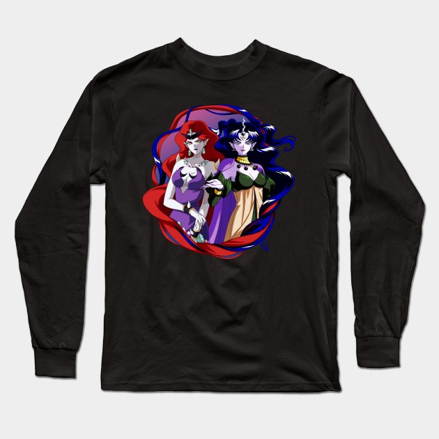 Two Evil Queens Long Sleeve T-Shirt by DracheaRannak